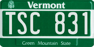 VT license plate TSC831