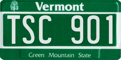 VT license plate TSC901
