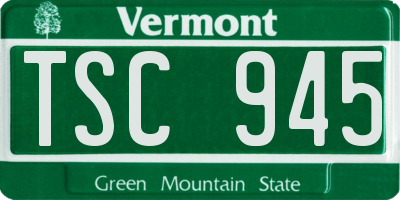 VT license plate TSC945