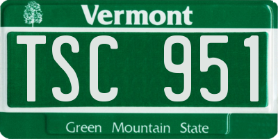 VT license plate TSC951