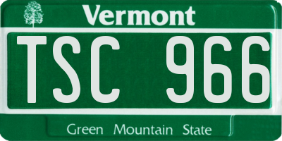 VT license plate TSC966