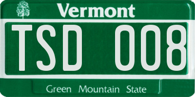 VT license plate TSD008