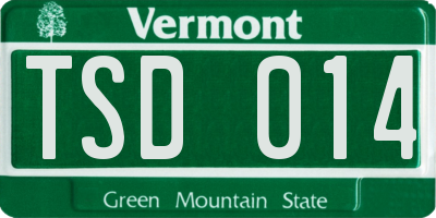 VT license plate TSD014