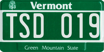 VT license plate TSD019
