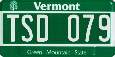 VT license plate TSD079