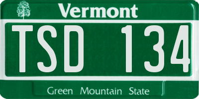 VT license plate TSD134