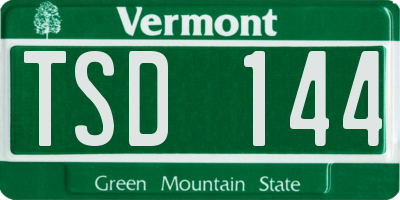 VT license plate TSD144