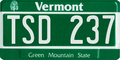 VT license plate TSD237
