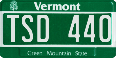 VT license plate TSD440