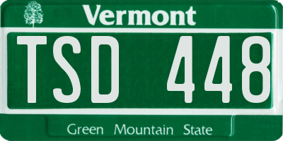 VT license plate TSD448