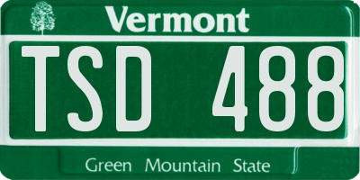 VT license plate TSD488
