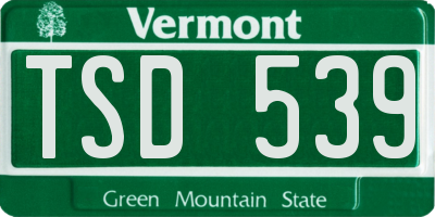 VT license plate TSD539