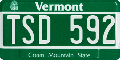 VT license plate TSD592