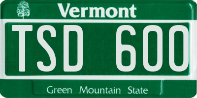 VT license plate TSD600