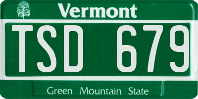VT license plate TSD679