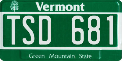 VT license plate TSD681