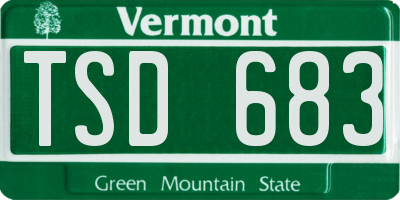 VT license plate TSD683