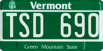 VT license plate TSD690