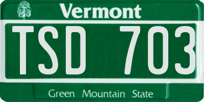 VT license plate TSD703