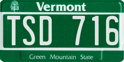 VT license plate TSD716
