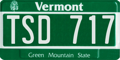 VT license plate TSD717