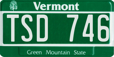 VT license plate TSD746