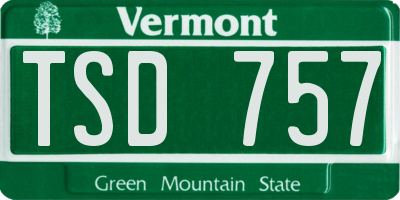 VT license plate TSD757