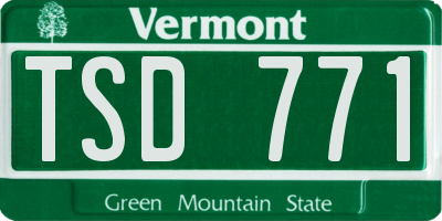VT license plate TSD771
