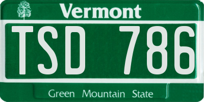 VT license plate TSD786