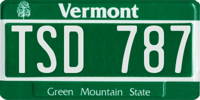 VT license plate TSD787