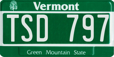 VT license plate TSD797