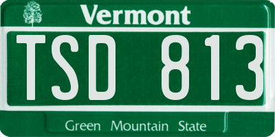 VT license plate TSD813