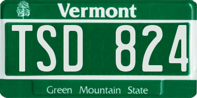 VT license plate TSD824