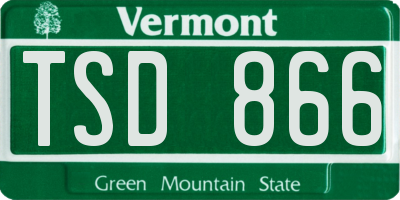 VT license plate TSD866