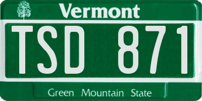 VT license plate TSD871