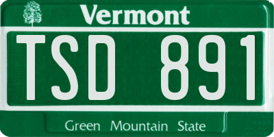 VT license plate TSD891