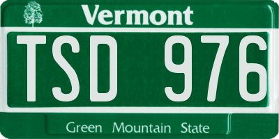 VT license plate TSD976