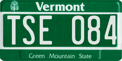 VT license plate TSE084