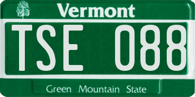 VT license plate TSE088