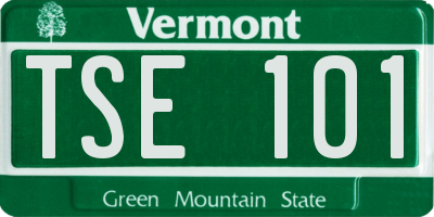VT license plate TSE101