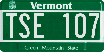VT license plate TSE107