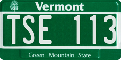VT license plate TSE113