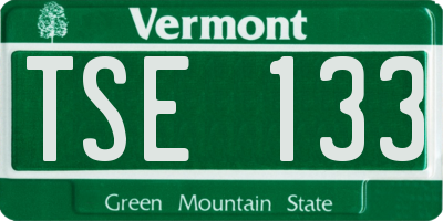VT license plate TSE133