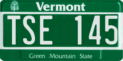 VT license plate TSE145