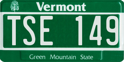 VT license plate TSE149