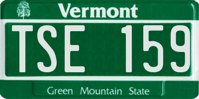 VT license plate TSE159