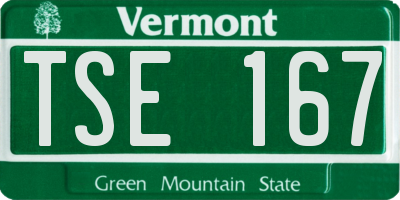 VT license plate TSE167