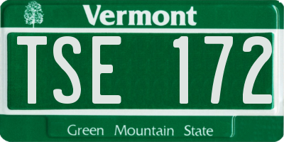VT license plate TSE172