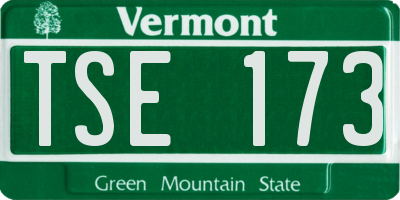 VT license plate TSE173
