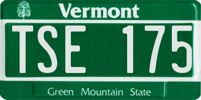 VT license plate TSE175